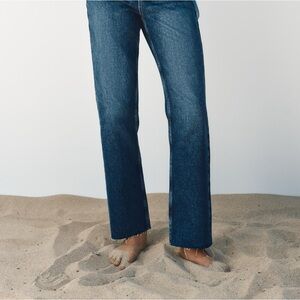 Zara Straight Leg Raw Hem